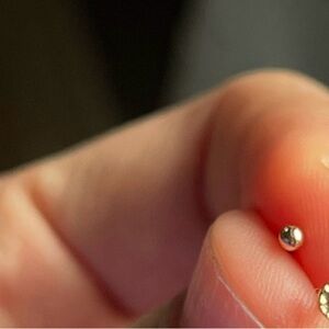 Bvla yellow gold push pin earring